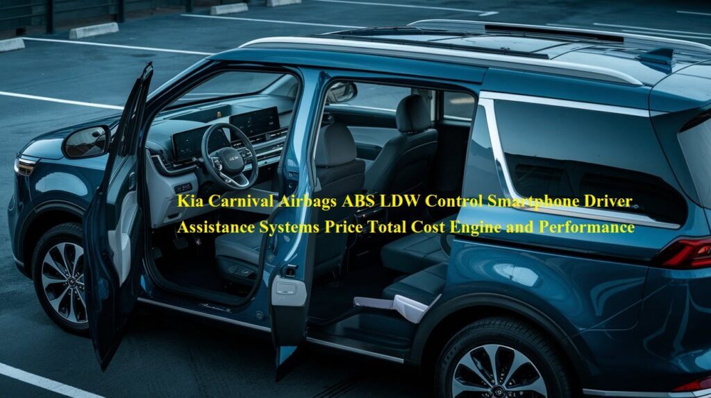 Kia Carnival Airbags ABS LDW Control Smartphone Driver Assistance Systems Price Total Cost Engine and Performance